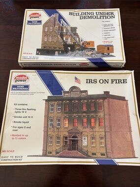 'IRS On Fire' HO Scale Building Kit - Hand Weathered Brown